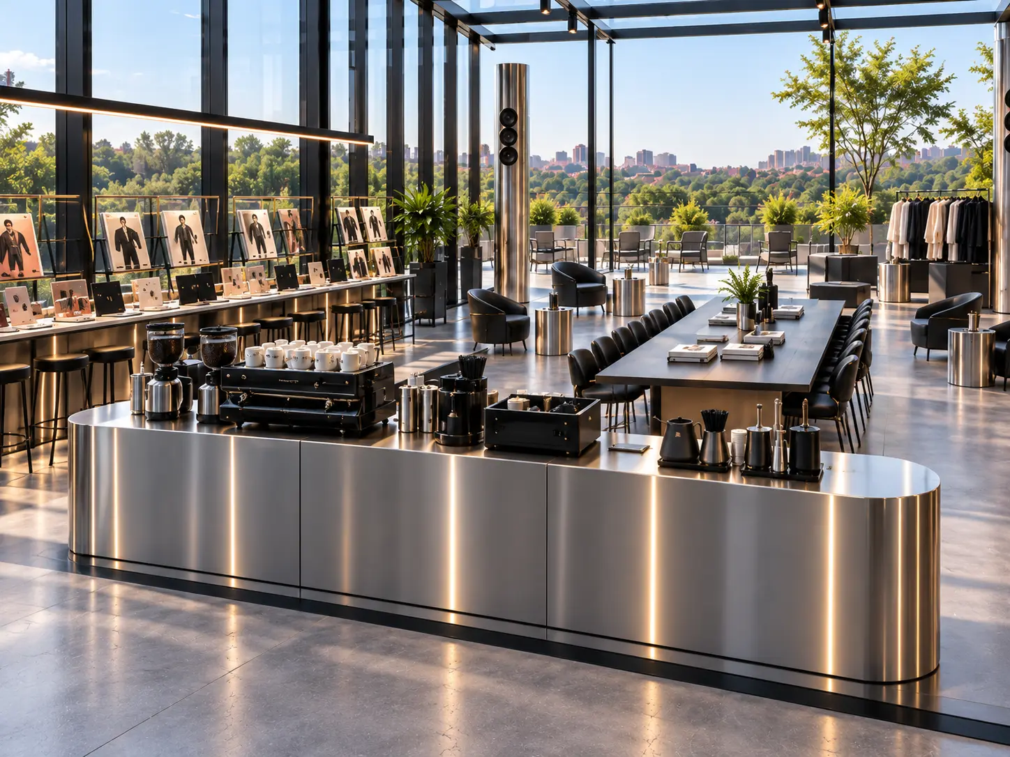 FAD Commons — coffee island and long table