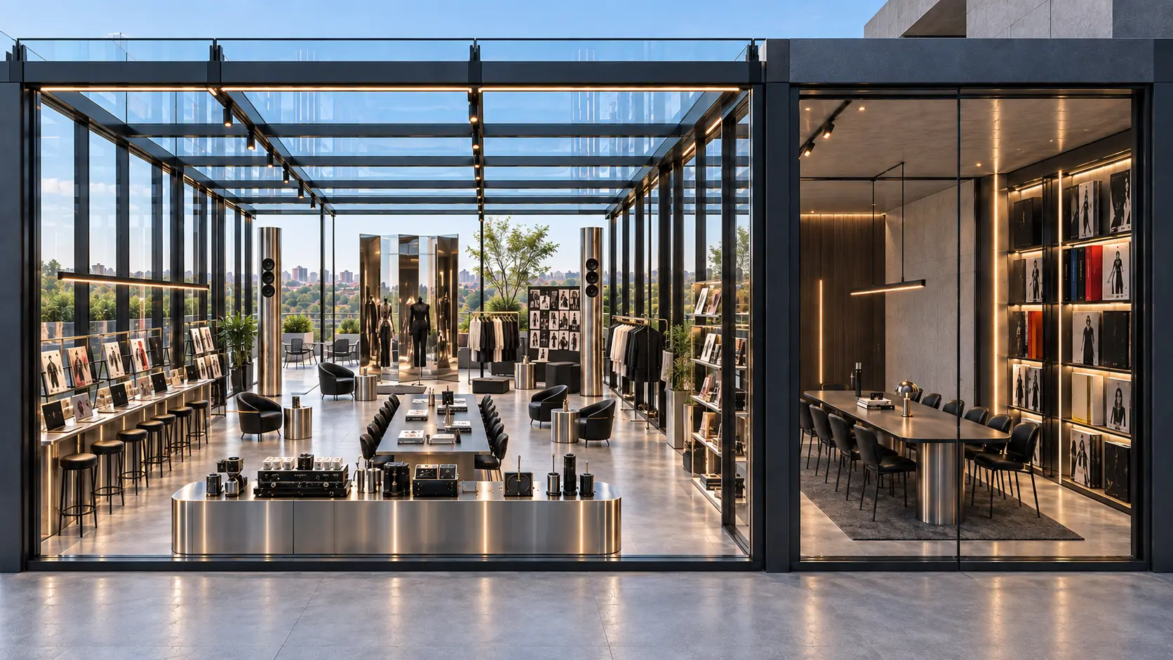 FAD Commons — glass pergola